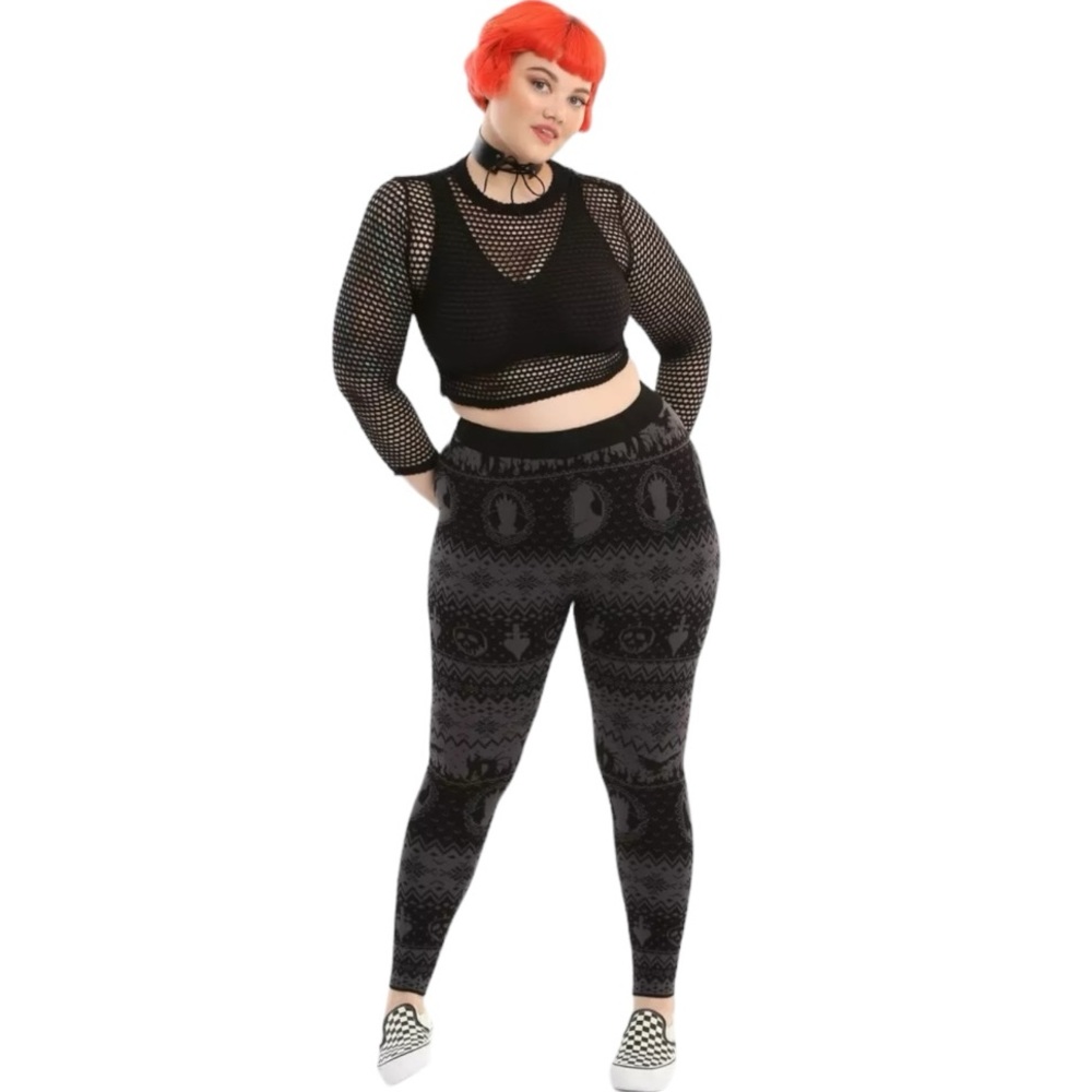 HOT TOPIC DISNEY VILLAINS INTARSIA PRINT KNIT LEGGINGS 2X PLUS SIZE **NWT** - Picture 14 of 14